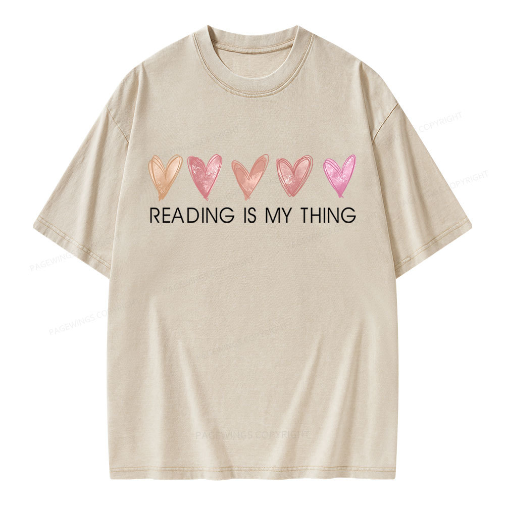 Pagewings Reading is My Thing Unisex Washed T-shirt