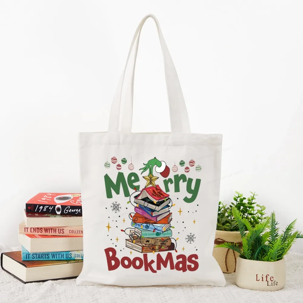 Pagewings Fourth Wing Merry Bookmas Tote Bag