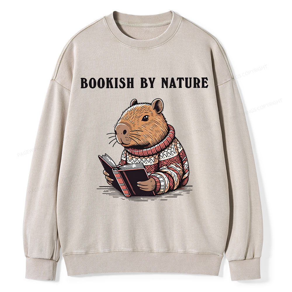 Pagewings A Book Bookish By Nature Unisex Washed Sweatshirt