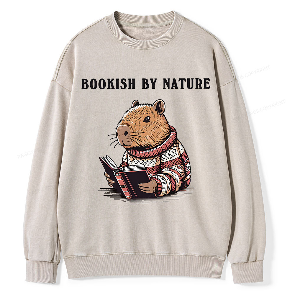 Pagewings A Book Bookish By Nature Unisex Washed Sweatshirt