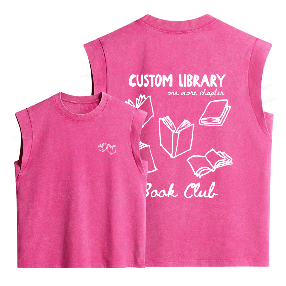 Pagewings Personalized Library Book Club Women's Washed Tank Top