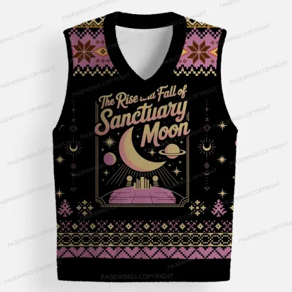 Pagewings The Rise And Fall Of Sanctuary Moon Unisex V-Neck Ugly Knit Vest