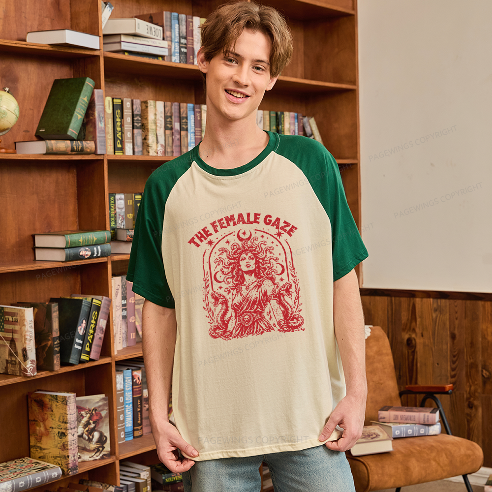 Pagewings Vintage Medusa Feminist Raglan T-shirt