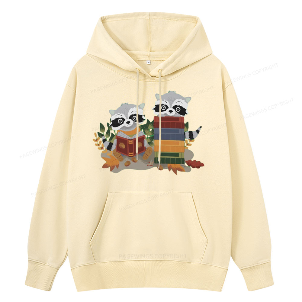 Pagewings Two Raccoons with Books Unisex Classic Hoodie