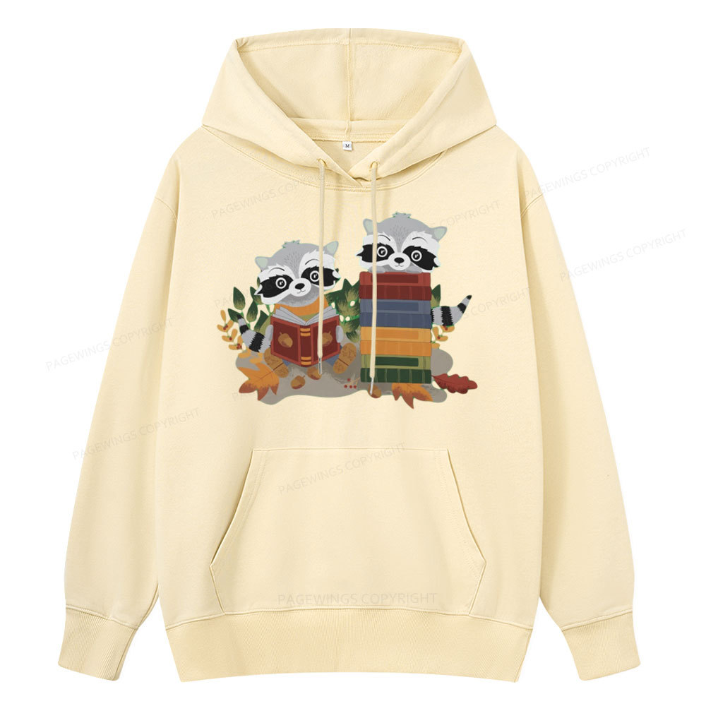 Pagewings Two Raccoons with Books Unisex Classic Hoodie