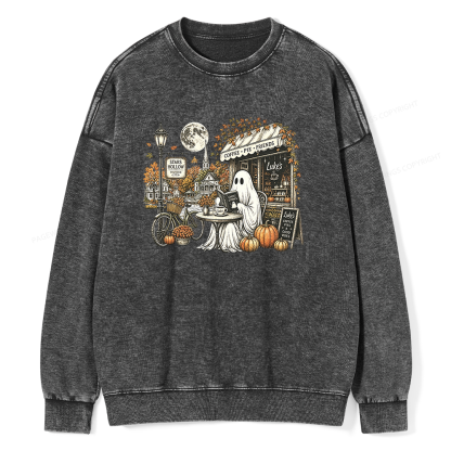 Pagewings Stars Hollow Ghost Unisex Washed Sweatshirt