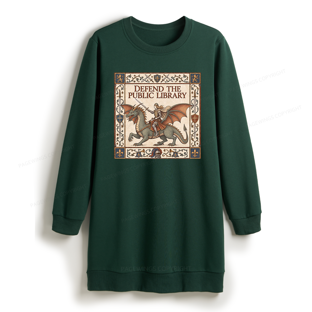 Pagewings Defend the Public Library Sweatshirt Dress