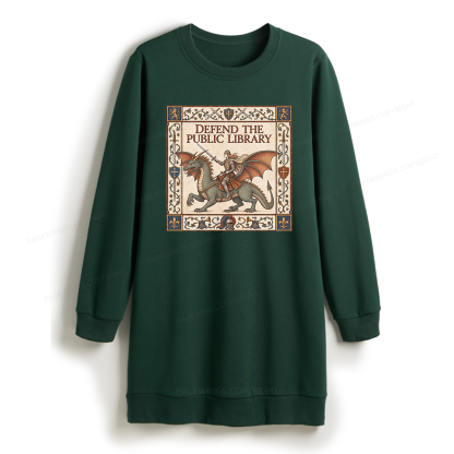 Pagewings Defend the Public Library Sweatshirt Dress