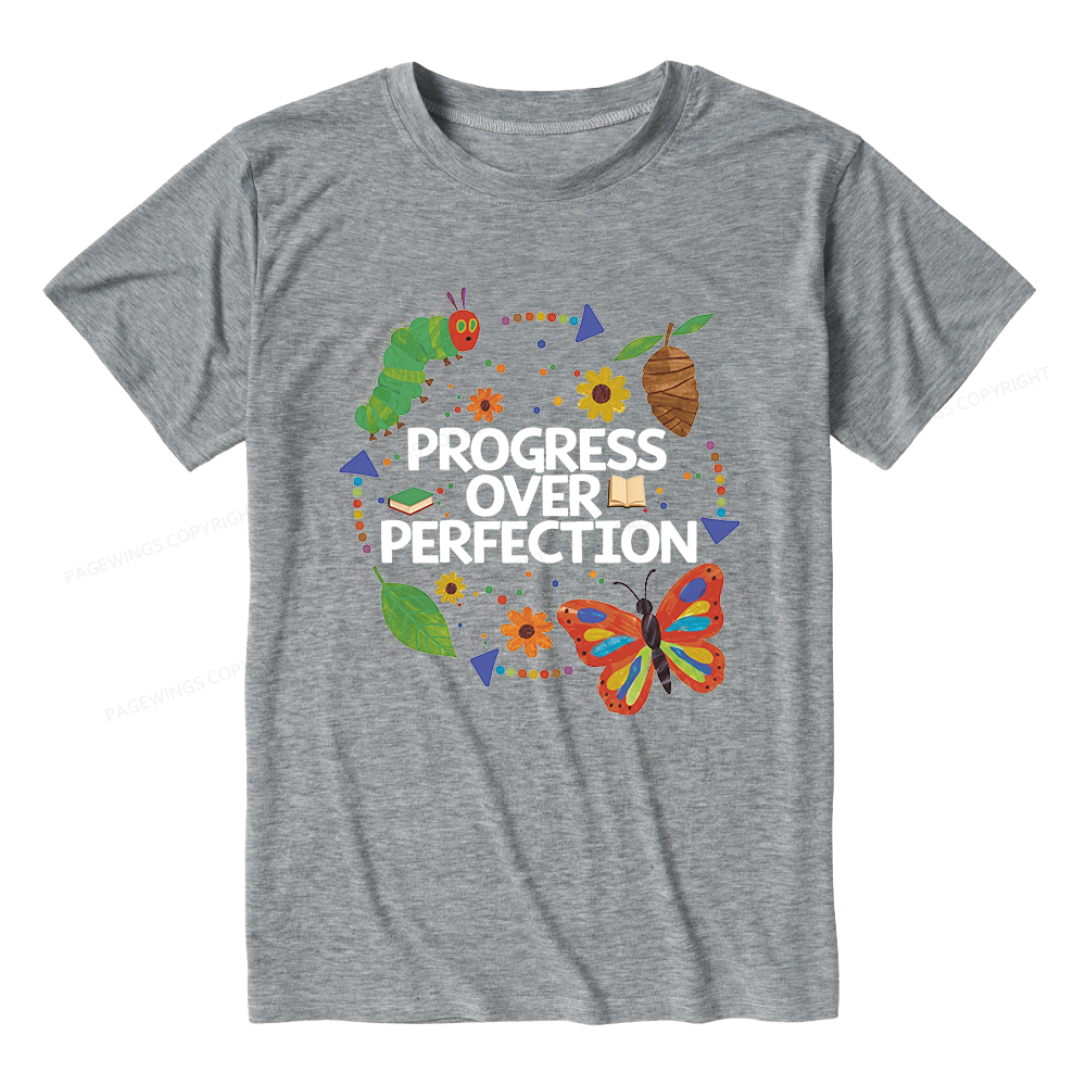 Pagewing Progress Over Perfection Unisex Heather T-Shirt