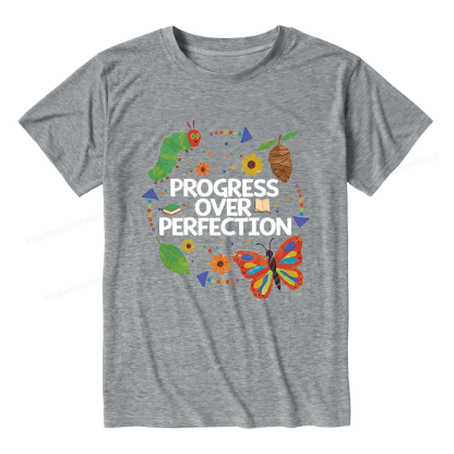 Pagewing Progress Over Perfection Unisex Heather T-Shirt