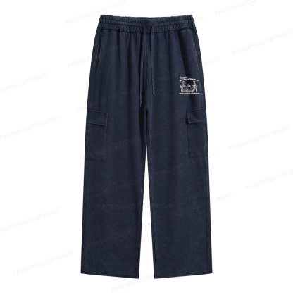 Pagewings Drag Queens Unisex Washed Cargo Sweatpants