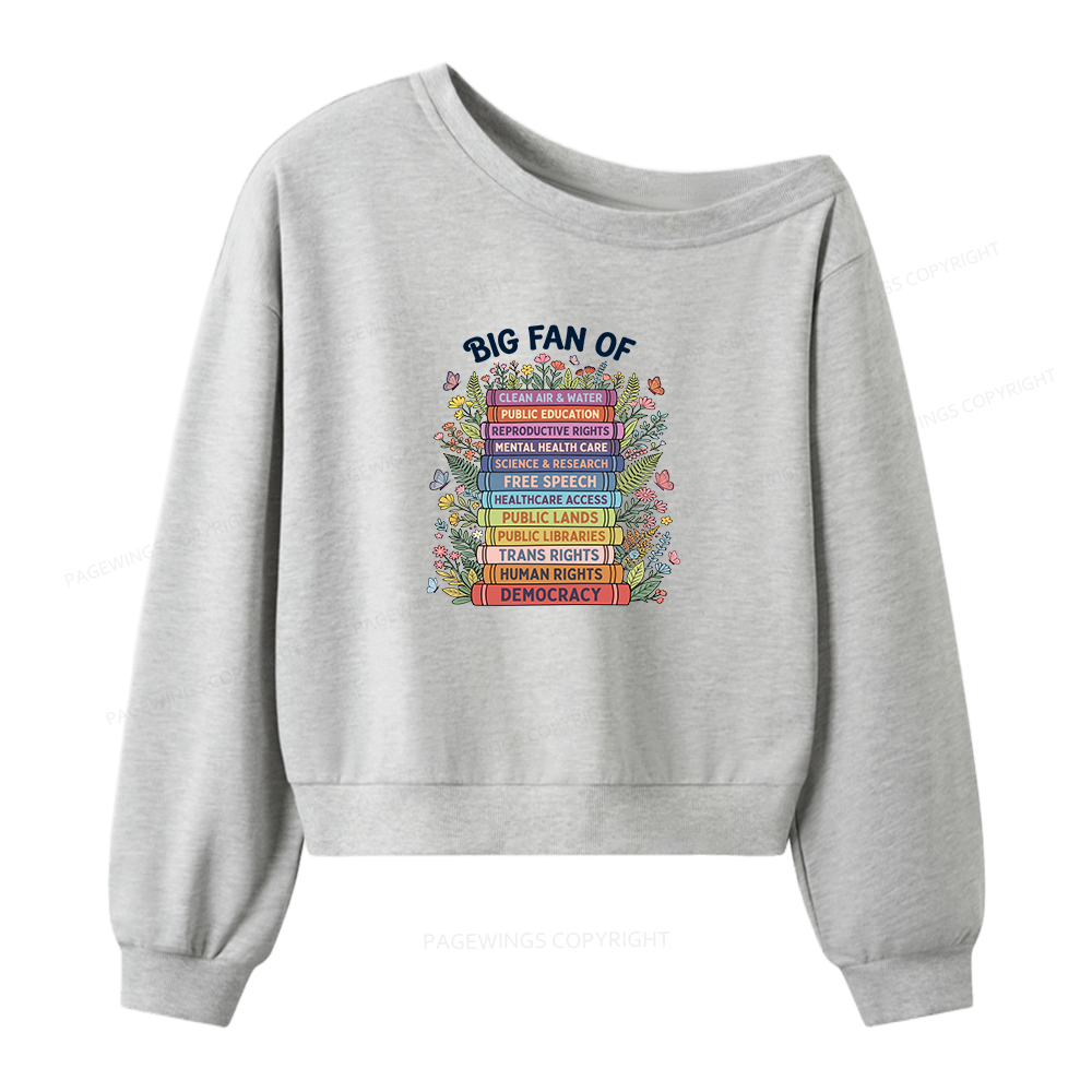 Pagewings Progressive Book Women Off Shoulder Sweatshirt