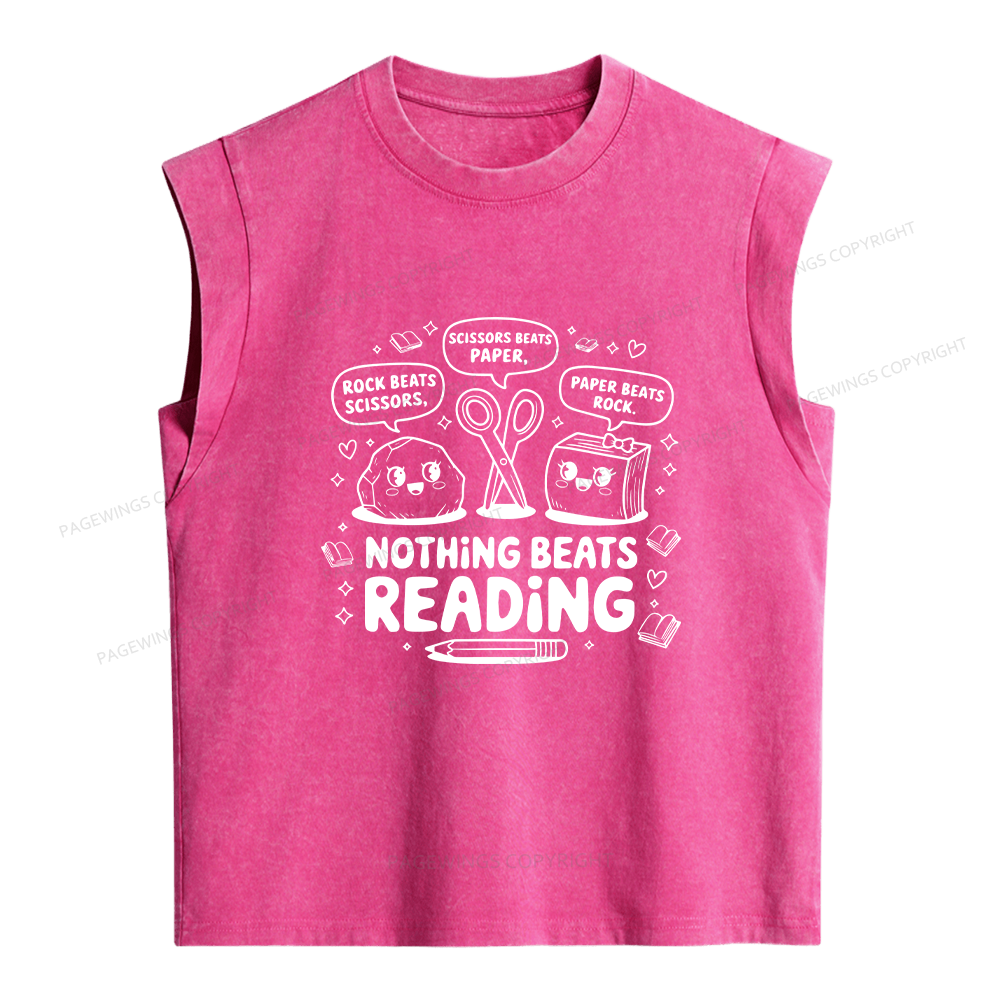 Pagewings Nothing Beats Reading Women's Washed Tank Top