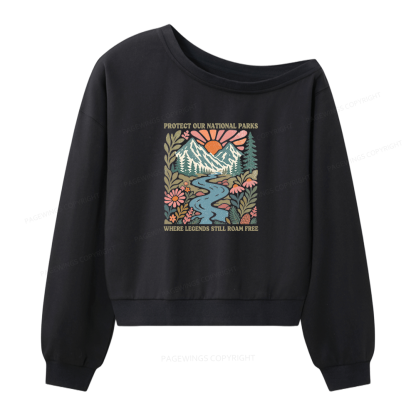 Pagewings National Parks Women Off Shoulder Sweatshirt