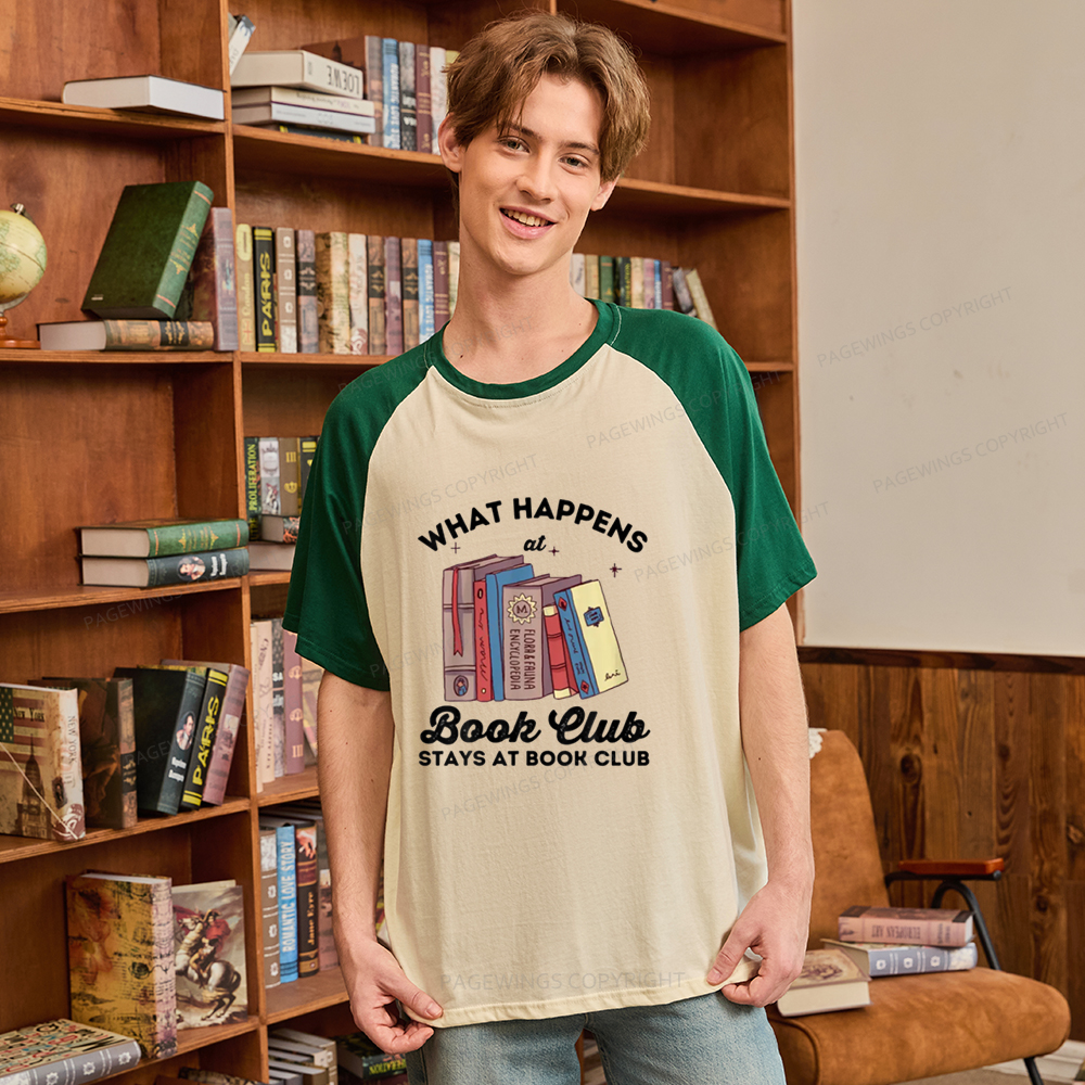 Pagewings Stays At Book Club Book Raglan T-shirt