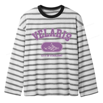 Pagewings Fantasy Book Lover Unisex Washed T-shirt Unisex Striped Long Sleeve T-Shirt