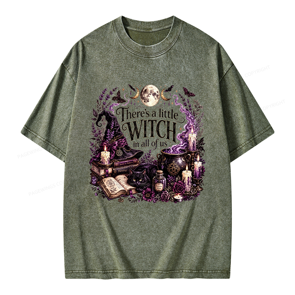Pagewings Mystical Witchy Unisex Washed T-shirt