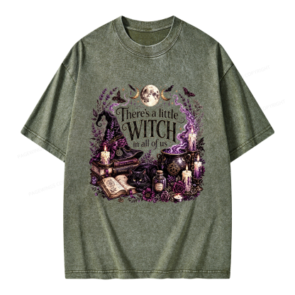 Pagewings Mystical Witchy Unisex Washed T-shirt