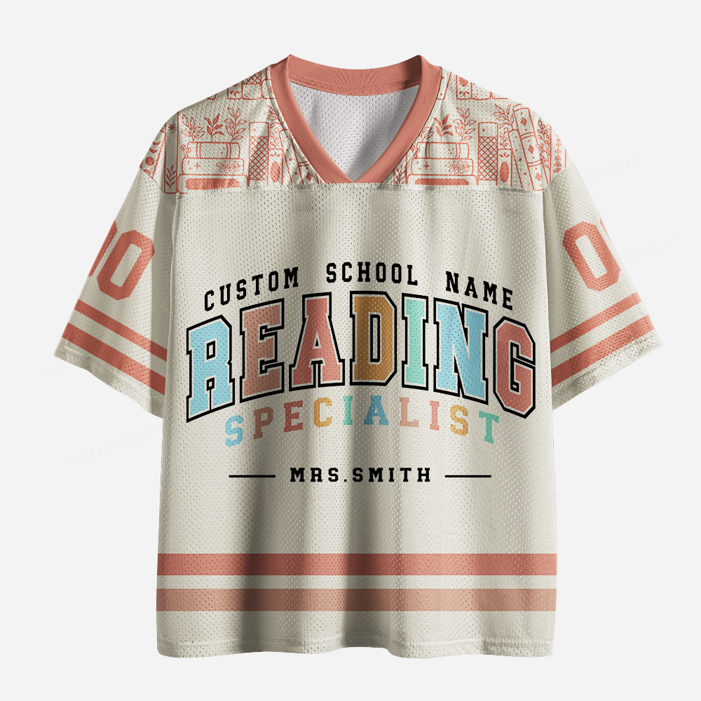 Pagewings Personalized  School Name Unisex Mesh Jersey