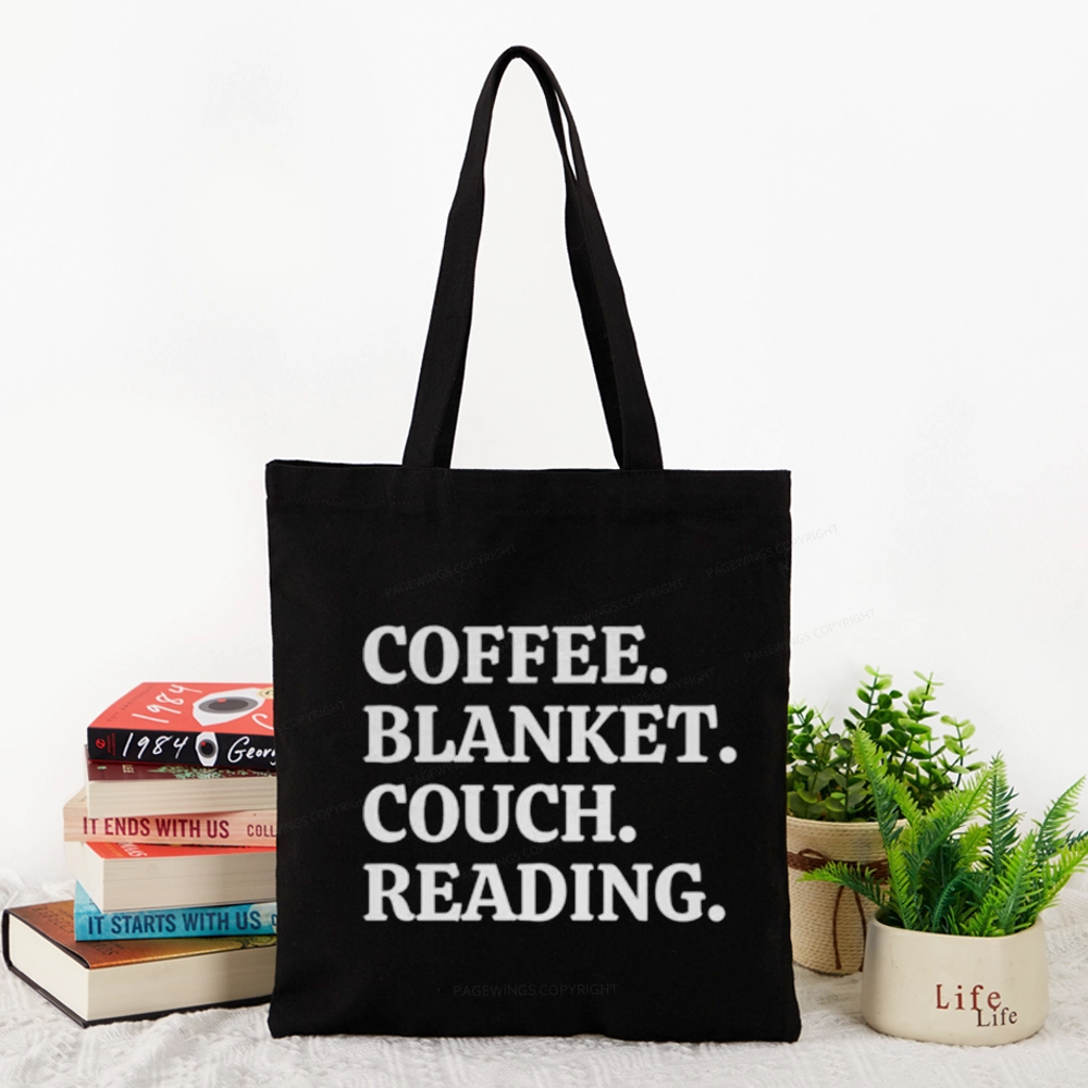 Pagewings Coffee Blanket Couch Reading Tote Bag