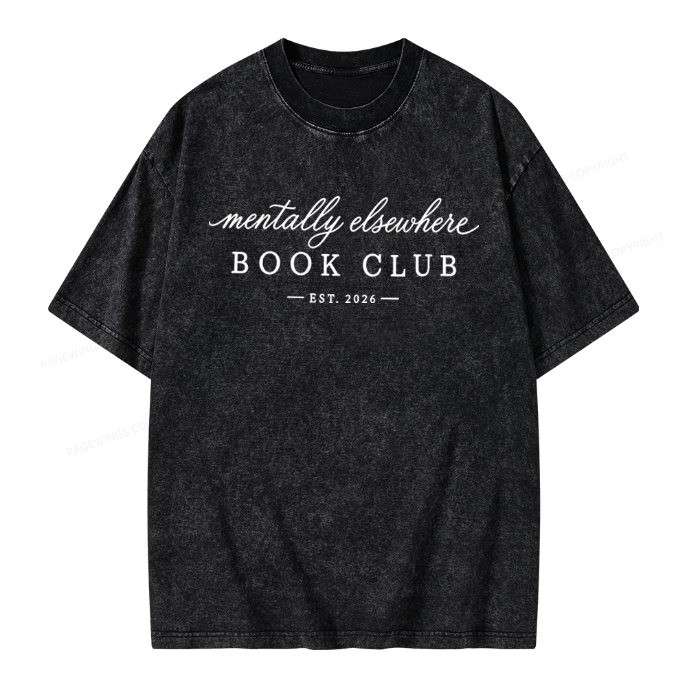 Pagewings Mentally Elsewhere Unisex Washed T-shirt