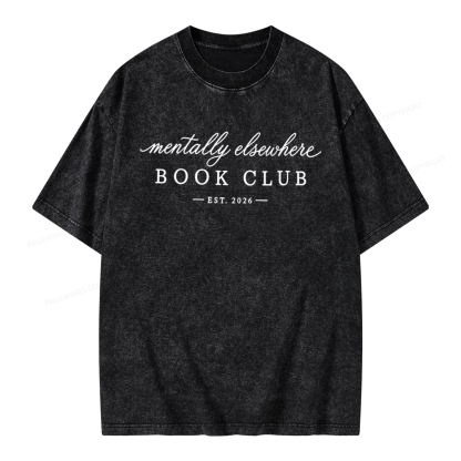 Pagewings Mentally Elsewhere Unisex Washed T-shirt