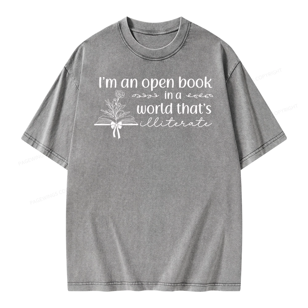 Pagewings An Open Book in a World Unisex Washed T-shirt