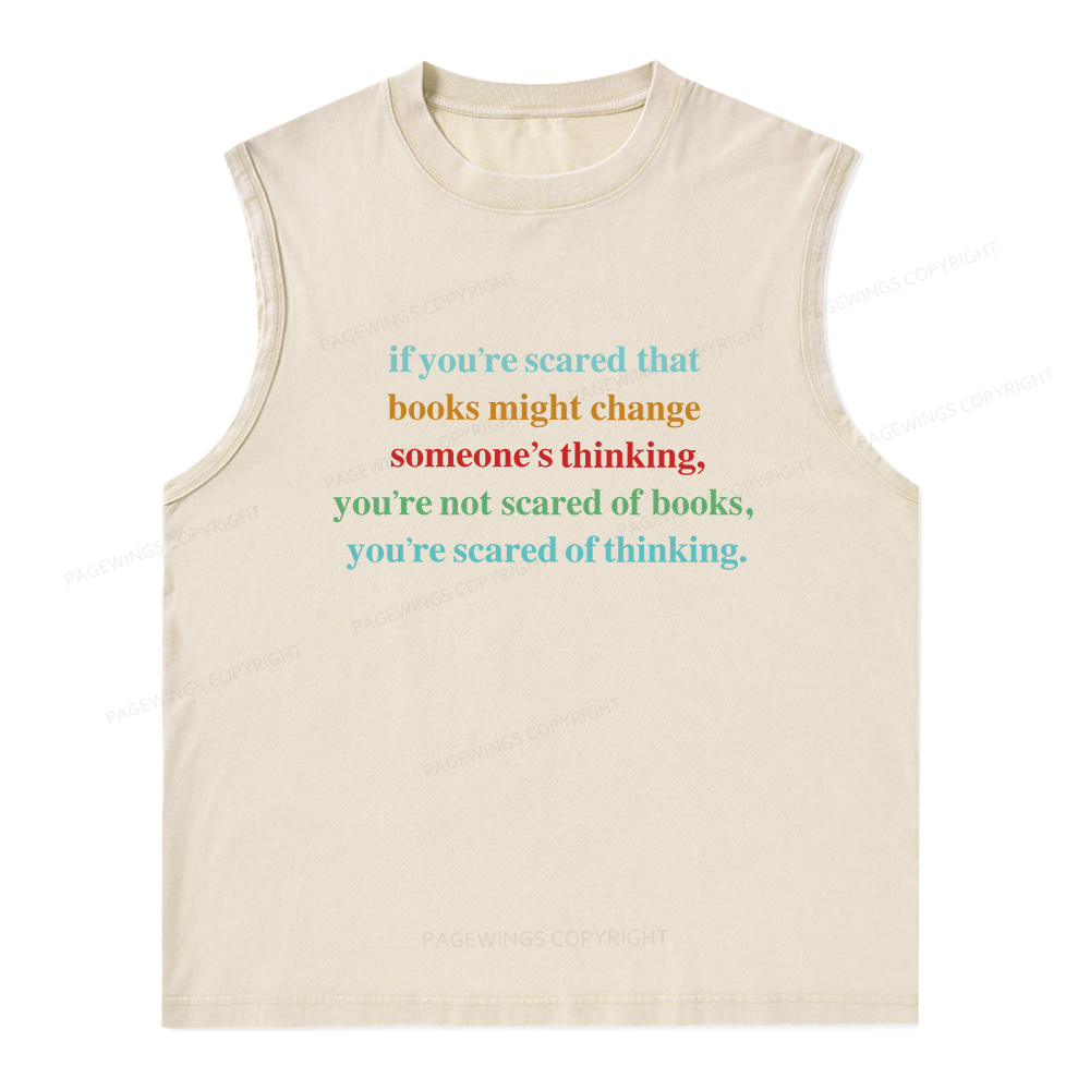 Pagewings Censorship Social Justice Shirt Booktrovert Unisex Washed Tank Top