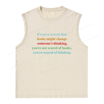 Pagewings Censorship Social Justice Shirt Booktrovert Unisex Washed Tank Top