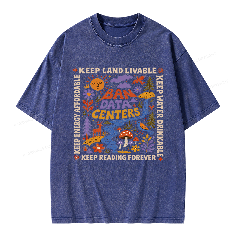 Pagewings Reading Forever Unisex Washed T-shirt