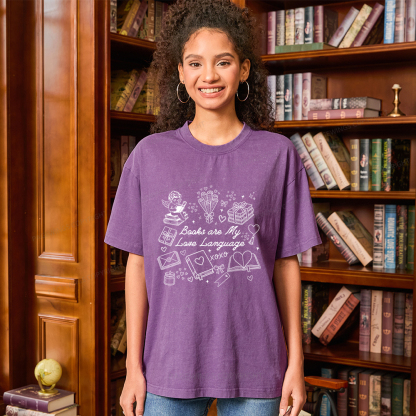 Pagewings Romance Bookish Unisex Washed T-shirt