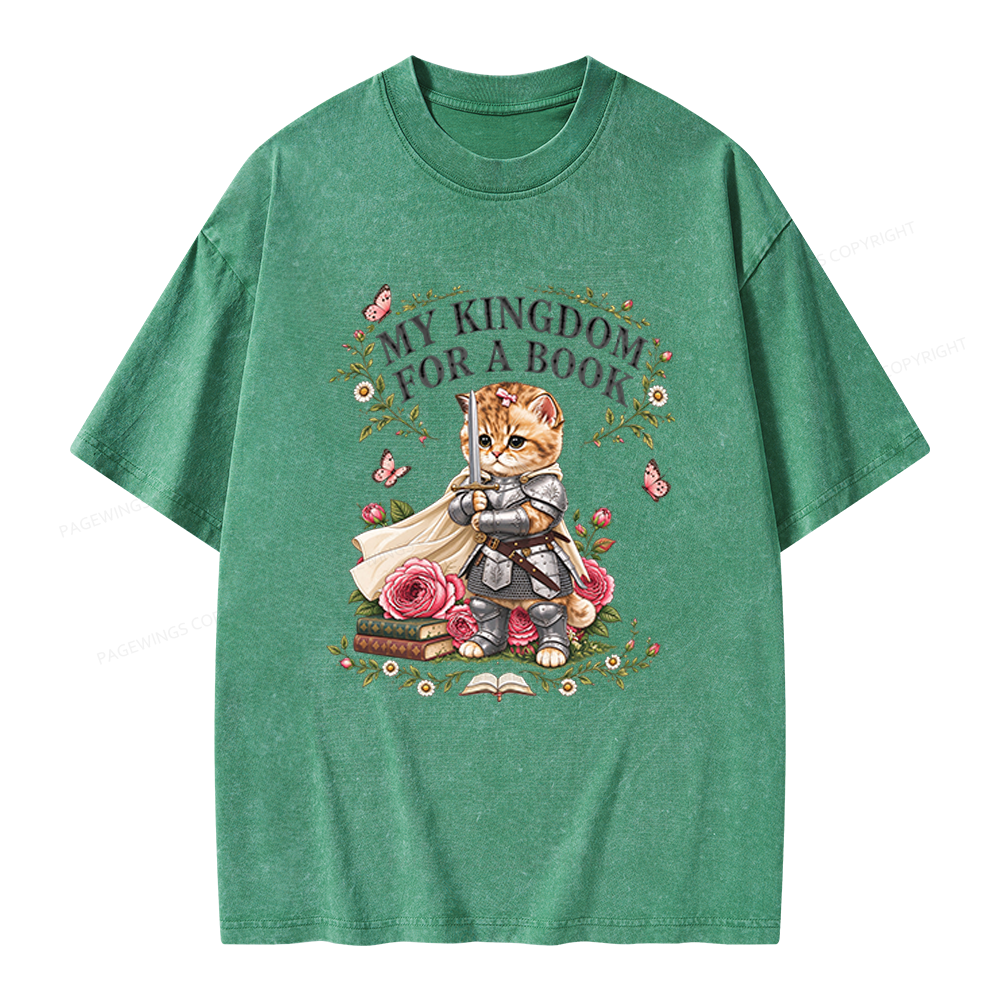 Pagewings My Kingdom For A Books Unisex Washed T-shirt