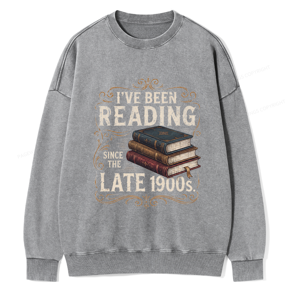Pagewings Vintage Reading Since Late 1900s Unisex Washed Sweatshirt