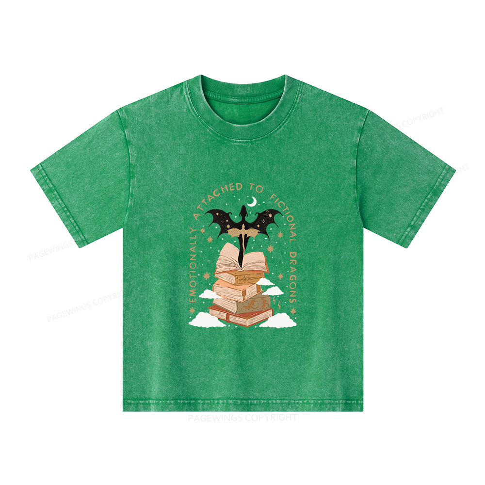 Pagewings Fantasy Romance Reader Gift Romantacy Unisex Kids Washed T-shirt