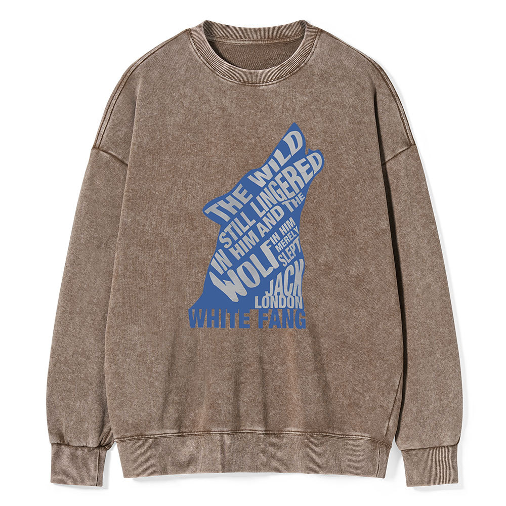 Pagewings White Fang by Jack London Blue Book Quote Unisex Washed Sweatshirt