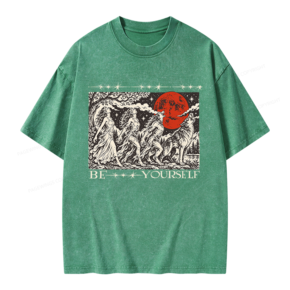 Pagewings Be Yourself Unisex Washed T-shirt