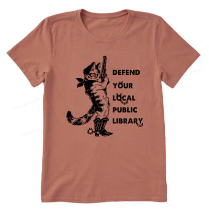 Pagewings Cat Defend Your Local Public Library Unisex Classic T-shirt