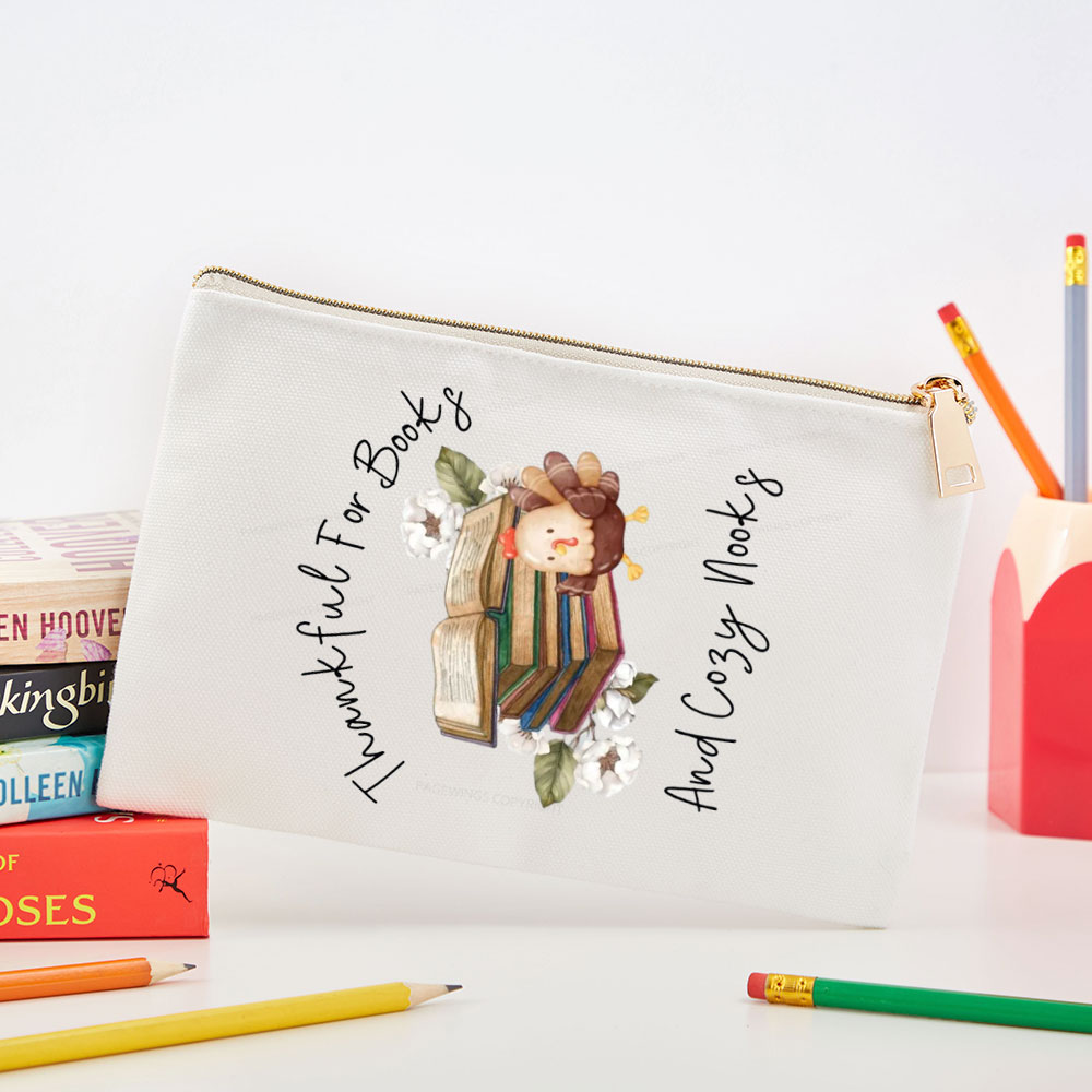 Pagewings Thankful For Books And Cozy Nooks Pouch