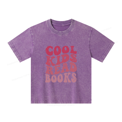 Pagewings Library Reader Book Nerd Unisex Kids Washed T-shirt