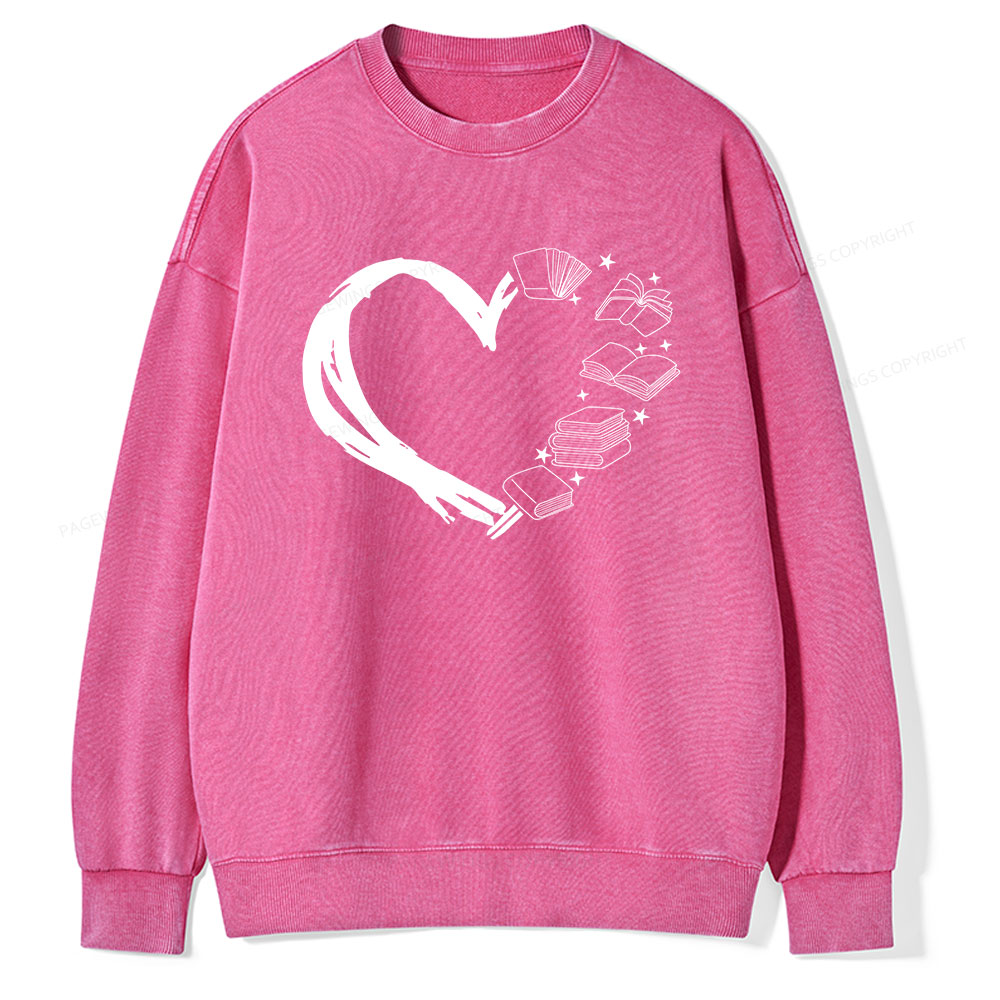 Pagewing Love of Books Unisex Washed Sweatshirt