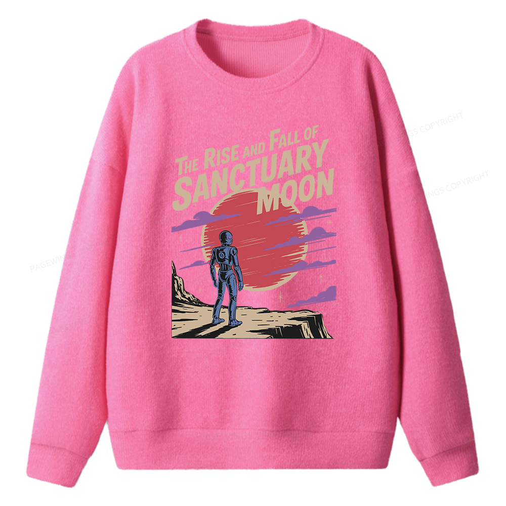 Pagewings The Rise And Fall Of Sanctuary Moon Unisex Knit Sweatshirt