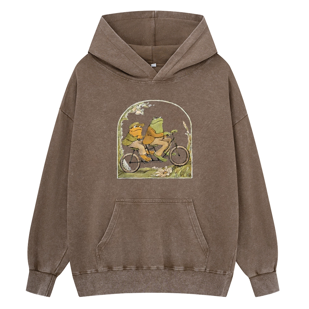 Pagewings Frog And Toad Book Vintage Unisex Washed Hoodie