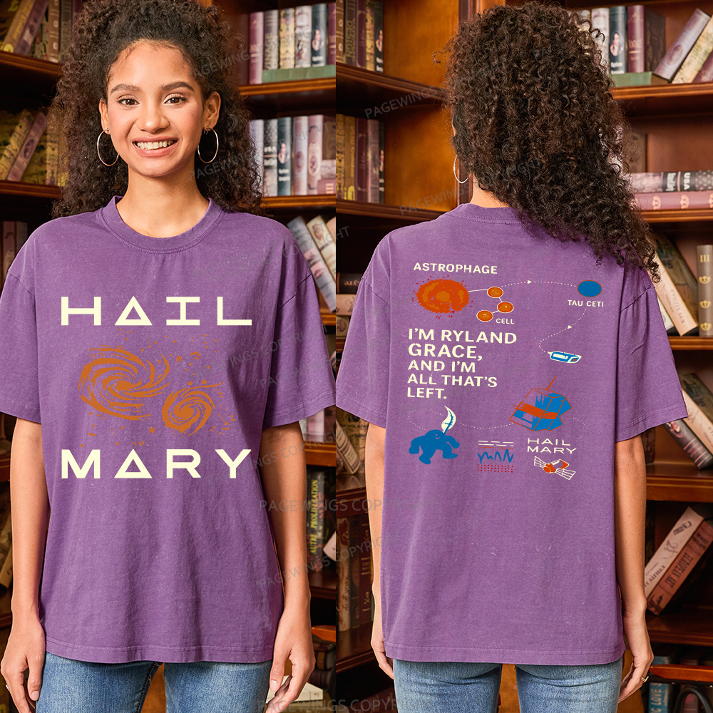 Pagewings Scifi Reader Unisex Washed T-shirt