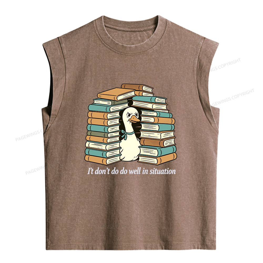 Pagewings I Don’t Do Well In Situations Women's Washed Tank Top