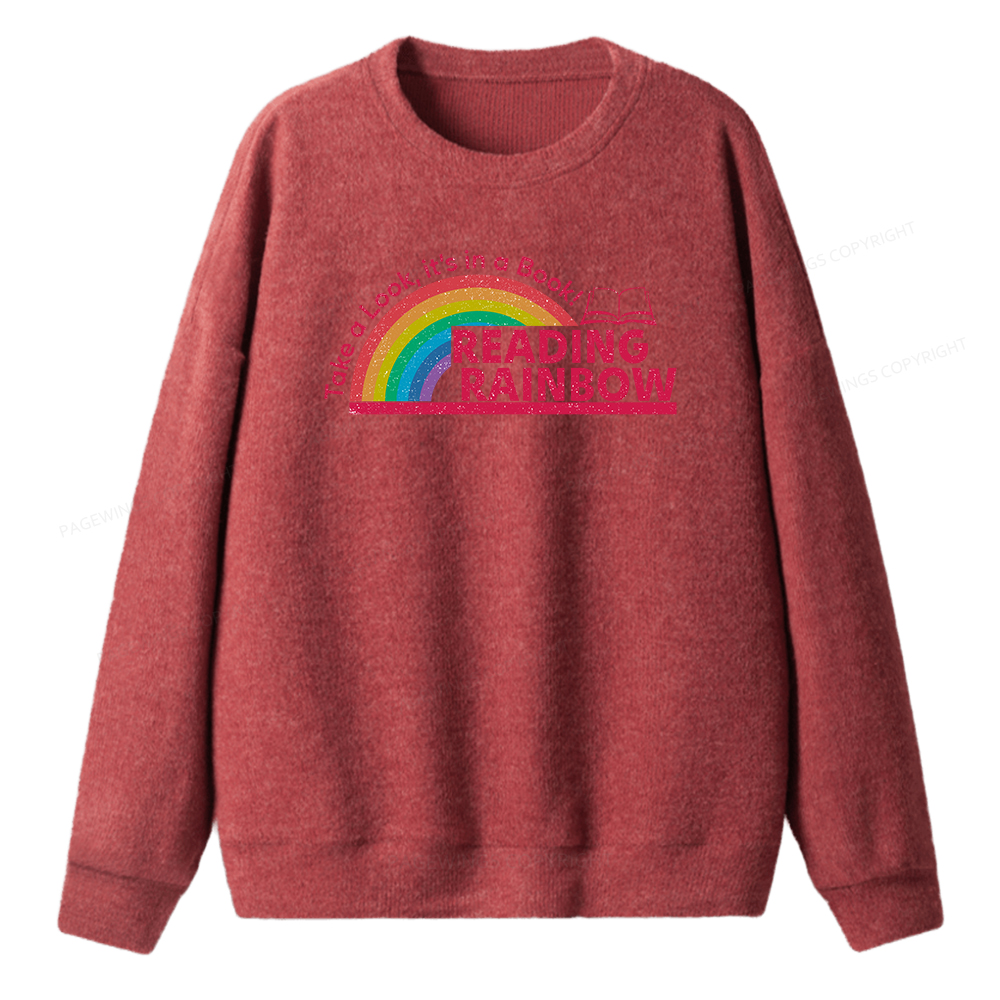 Pagewings Reading Rainbow Unisex Knit Sweatshirt