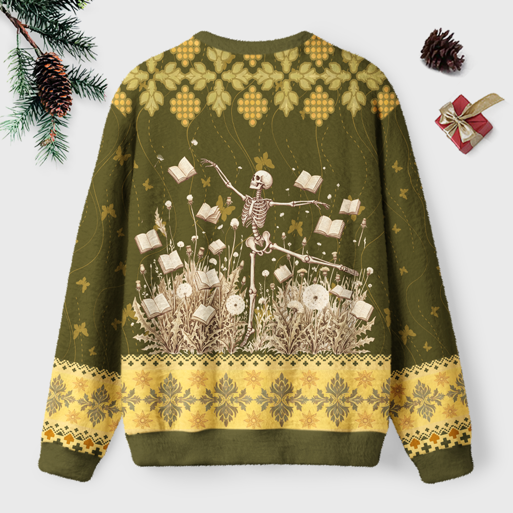 Pagewings Dandelion Skull Unisex Ugly Light Knit Sweatshirt