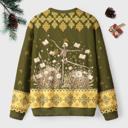Pagewings Dandelion Skull Unisex Ugly Light Knit Sweatshirt