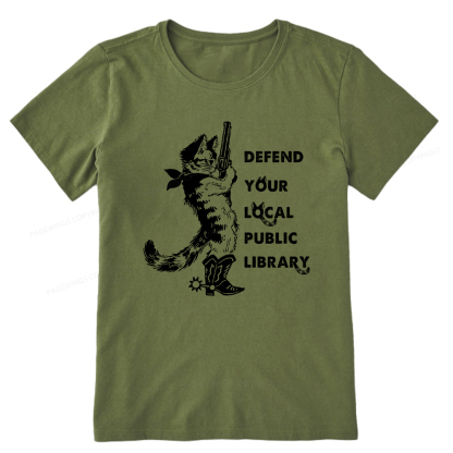 Pagewings Cat Defend Your Local Public Library Unisex Classic T-shirt