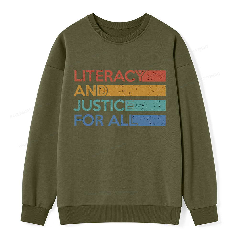 Pagewing Literacy and Justice For All Unisex Classic Sweatshirt