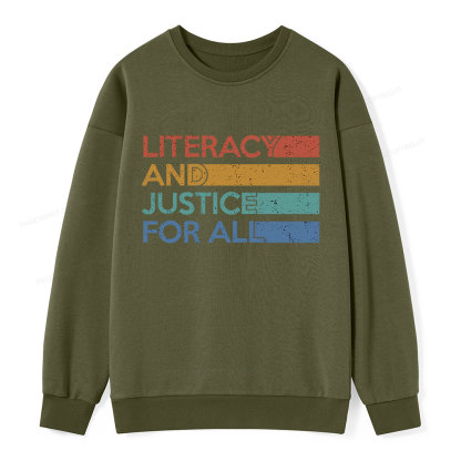 Pagewing Literacy and Justice For All Unisex Classic Sweatshirt